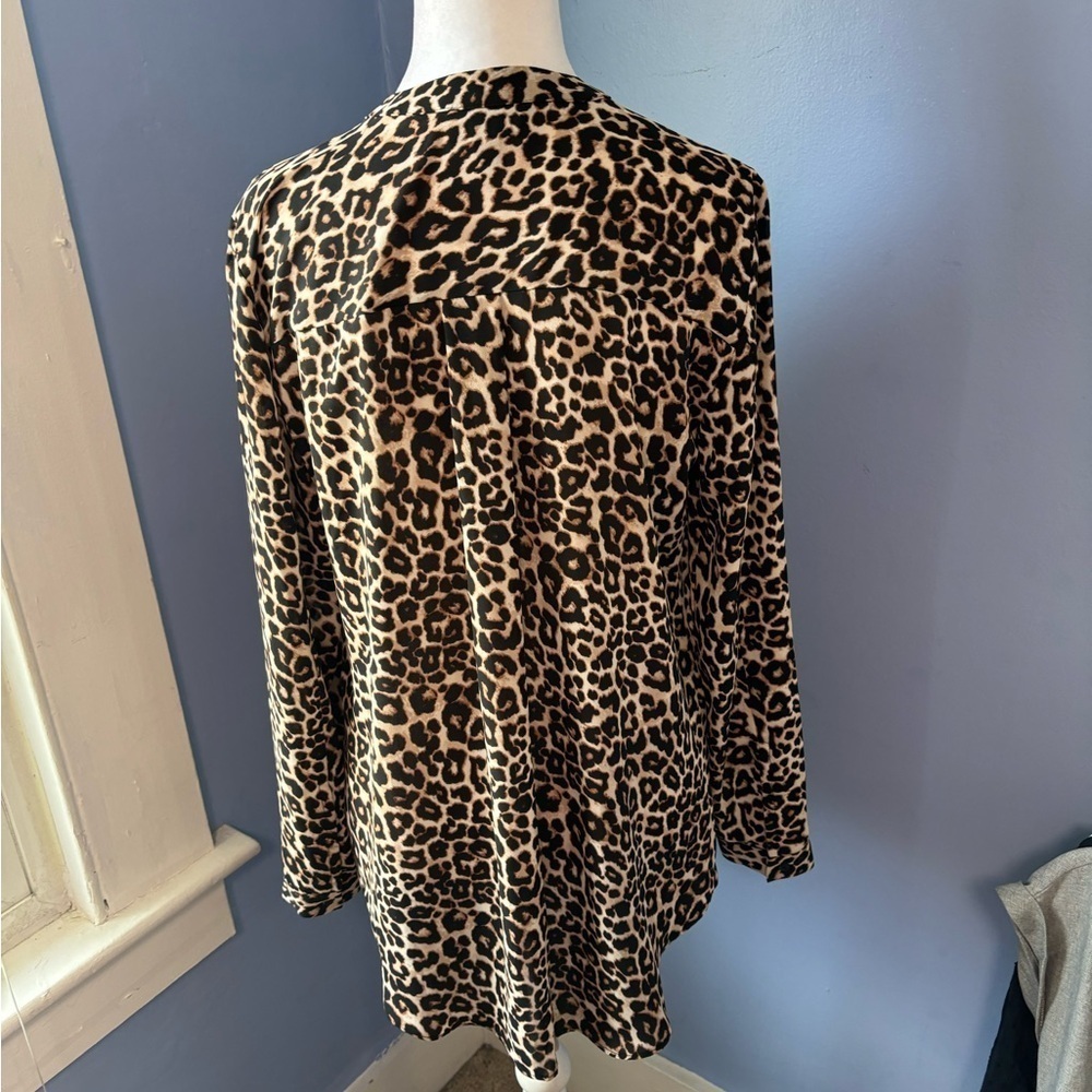 Bold Elements Black And Brown Buttoned Blouse Wit… - image 4